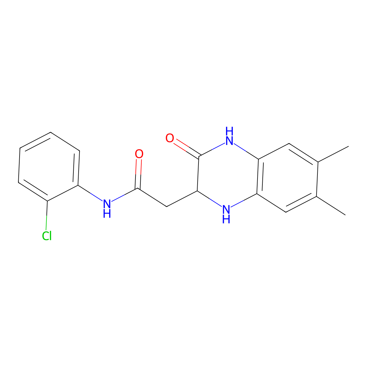 N-(2-chlorophenyl)-2-(6,7-dimethyl-3-oxo-1,2,3,4-tetrahydroquinoxalin-2-yl)acetamide molecular structure, CAS 319928-18-2