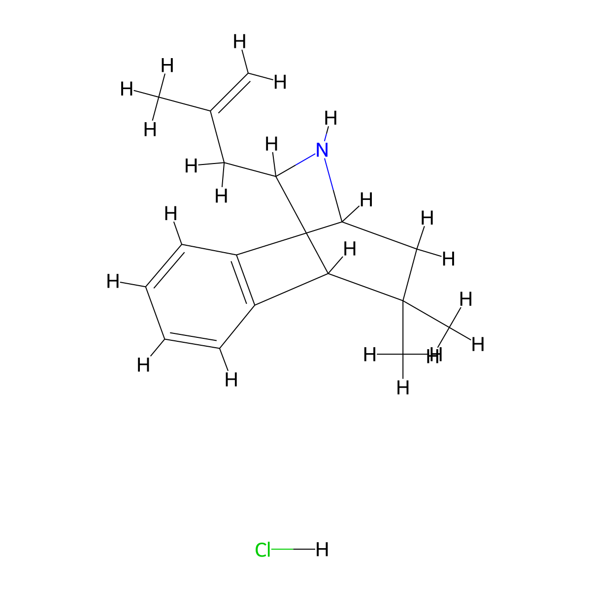 11,11-Dimethyl-10-(2-methyl-2-propenyl)-9-azatricyclo[6.2.2.0~2,7~]dodeca-2,4,6-triene hydrochloride molecular structure, CAS 319928-31-9