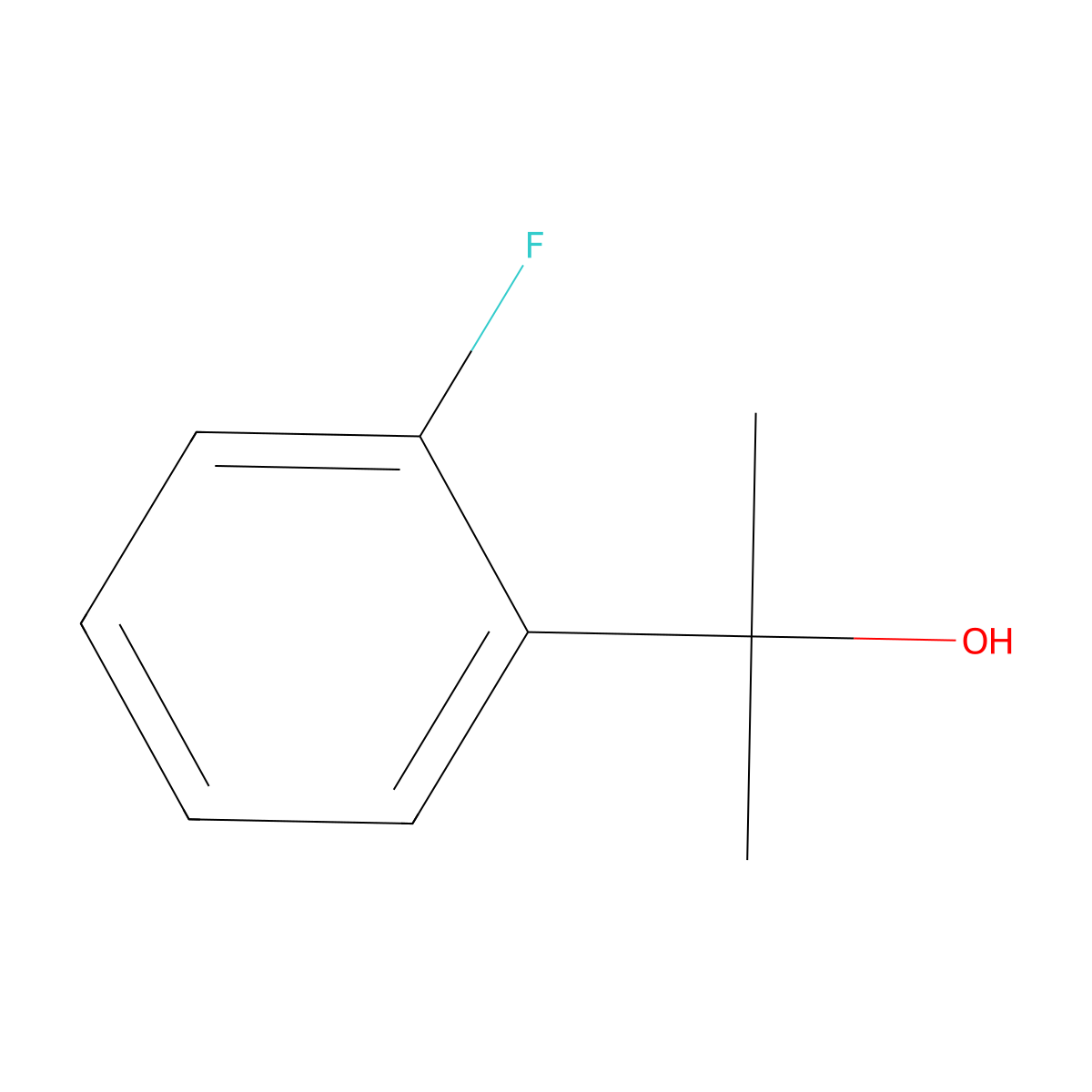 2-Fluoro-alpha,alpha-dimethylbenzenemethanol molecular structure, CAS 320-12-7