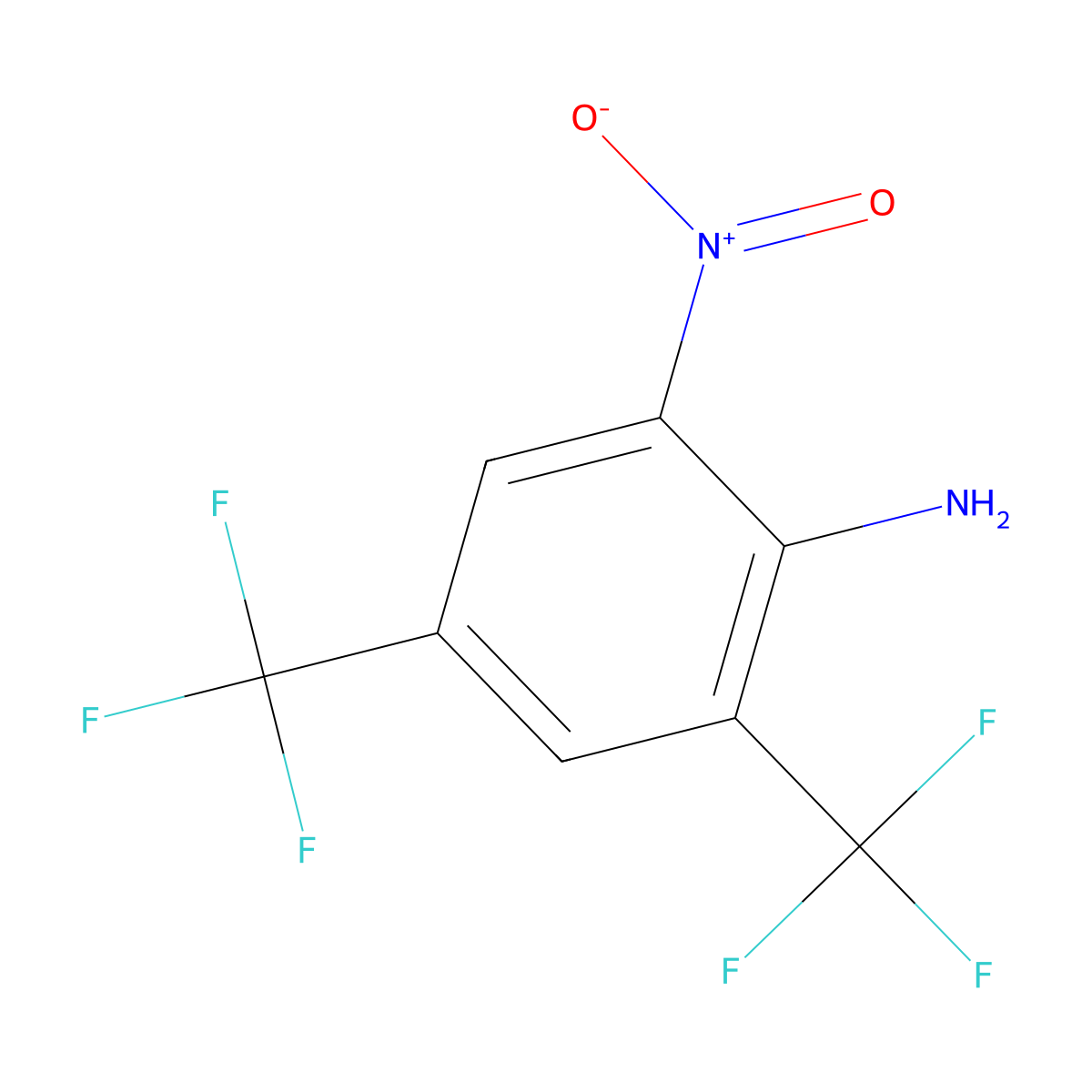 2-Nitro-4,6-bis(trifluoromethyl)aniline molecular structure, CAS 320-21-8