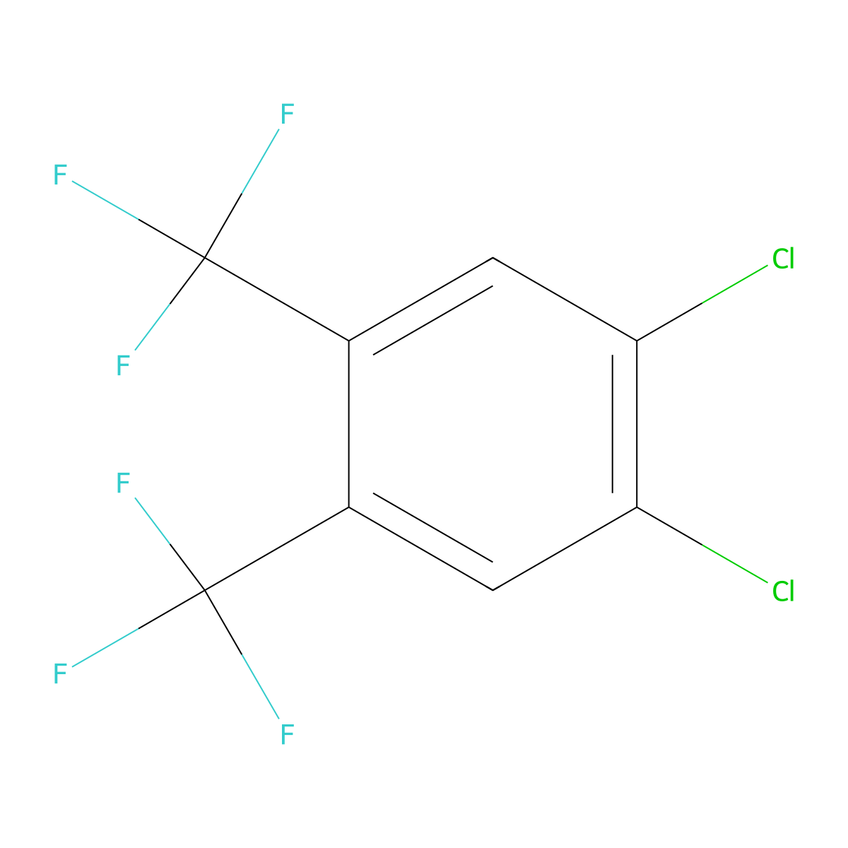 1,2-Dichloro-4,5-bis-(trifluoromethyl)benzene molecular structure, CAS 320-22-9