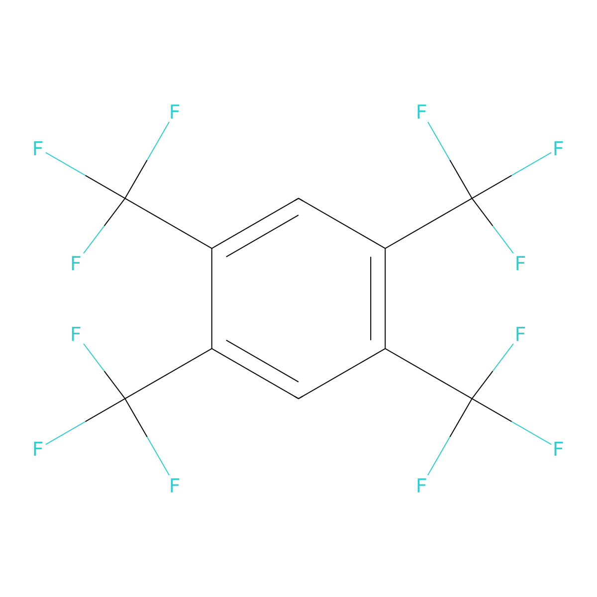 1,2,4,5-Tetrakis(trifluoromethyl)benzene molecular structure, CAS 320-23-0