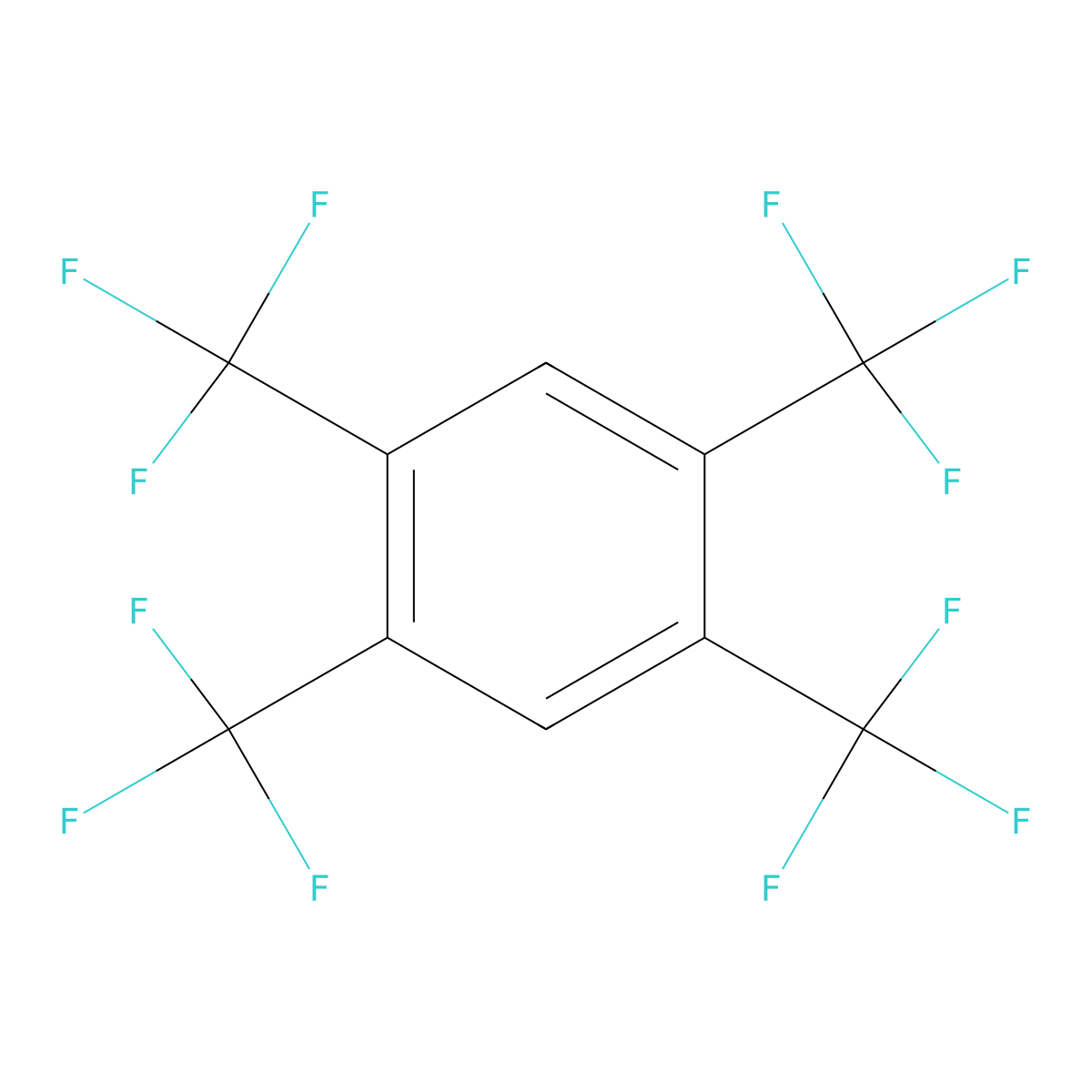 1,2,4,5-Tetrakis(trifluoromethyl)benzene molecular structure, CAS 320-23-0
