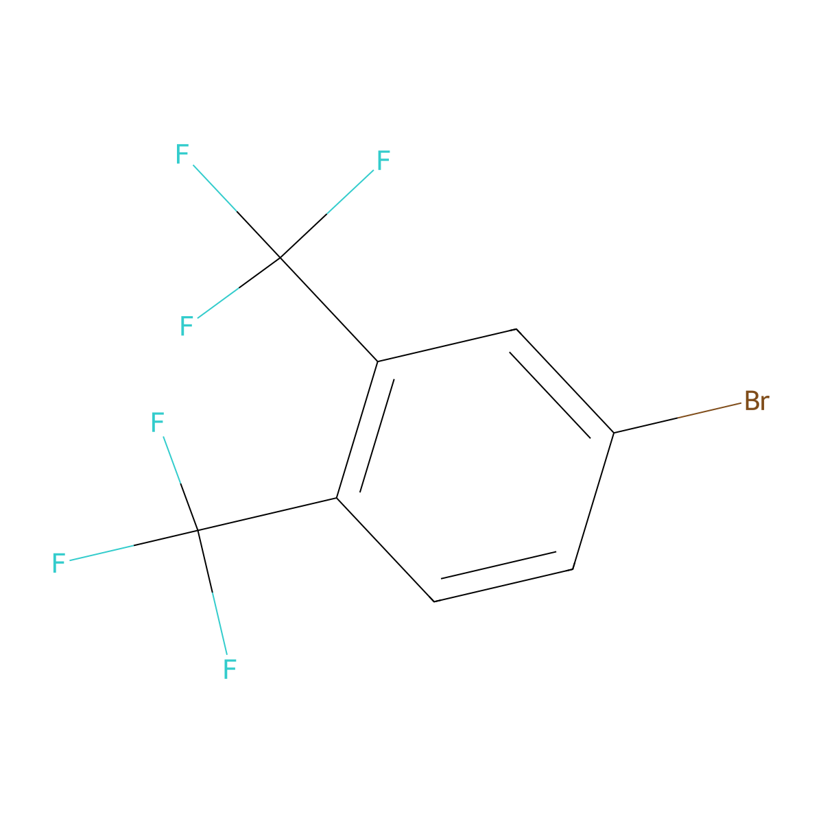 4-Bromo-1,2-bis(trifluoromethyl)benzene molecular structure, CAS 320-29-6