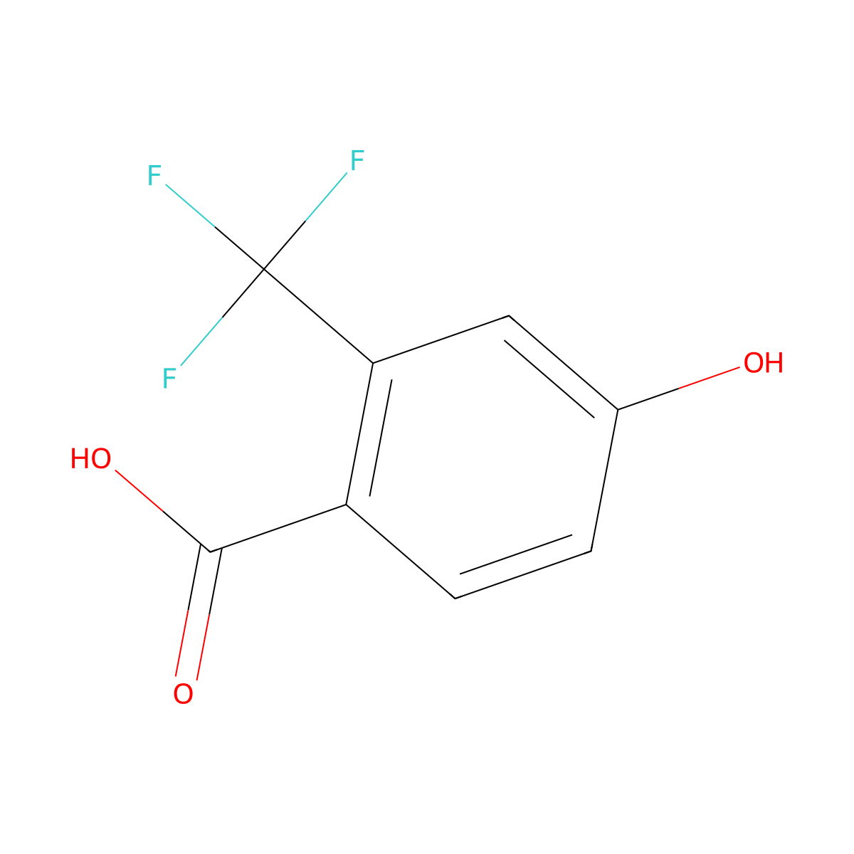 4-Hydroxy-2-(trifluoromethyl)benzoic acid molecular structure, CAS 320-32-1