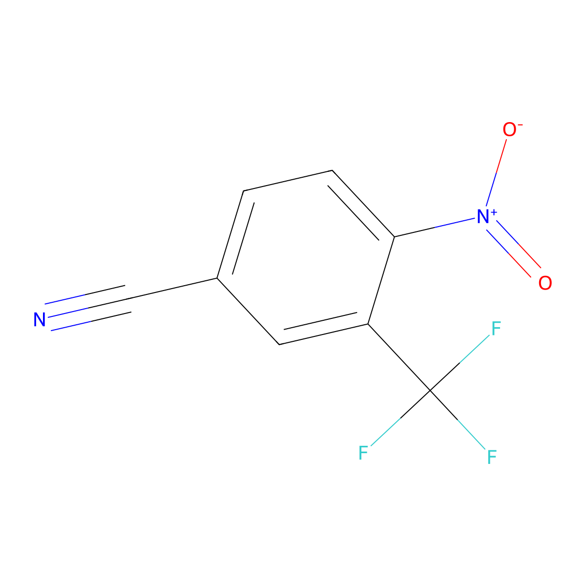 4-Nitro-3-(trifluoromethyl)benzonitrile molecular structure, CAS 320-36-5
