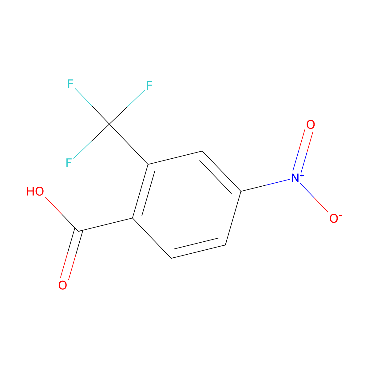 4-Nitro-2-(trifluoromethyl)benzoic acid molecular structure, CAS 320-37-6