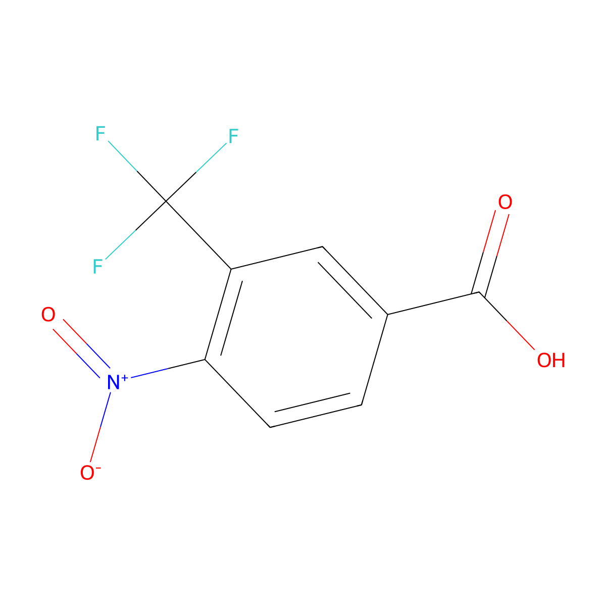 4-Nitro-3-(trifluoromethyl)benzoic acid molecular structure, CAS 320-38-7