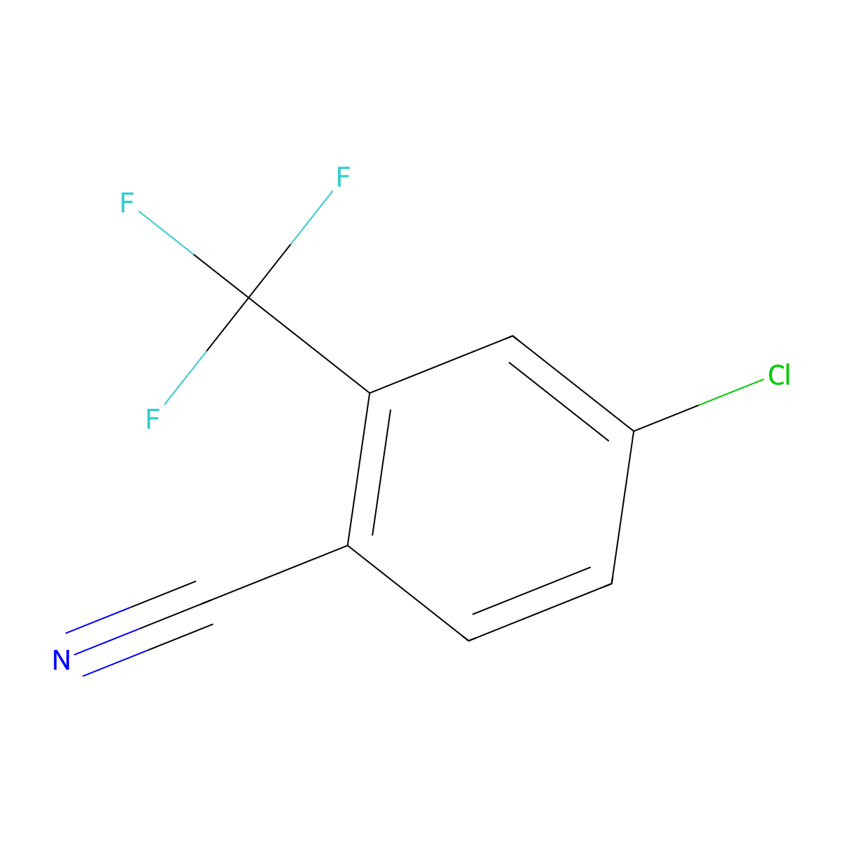4-Chloro-2-(trifluoromethyl)benzonitrile molecular structure, CAS 320-41-2