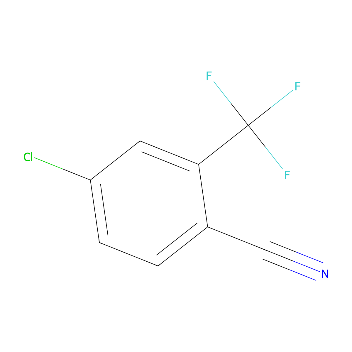 4-Chloro-2-(trifluoromethyl)benzonitrile molecular structure, CAS 320-41-2