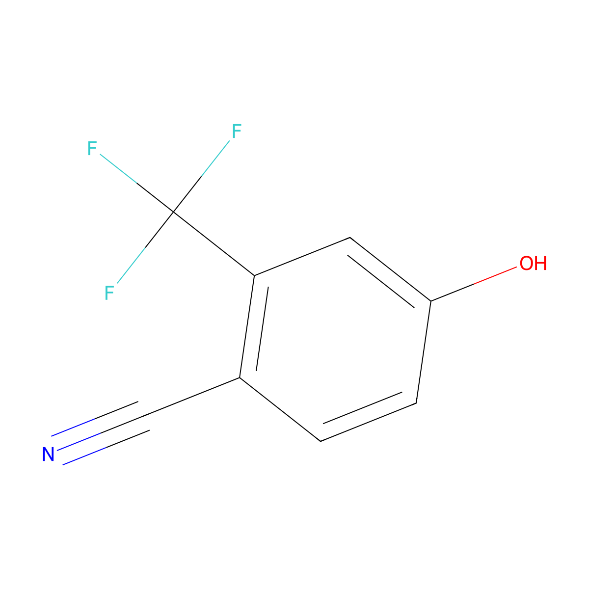 4-Hydroxy-2-(trifluoromethyl)benzonitrile molecular structure, CAS 320-42-3