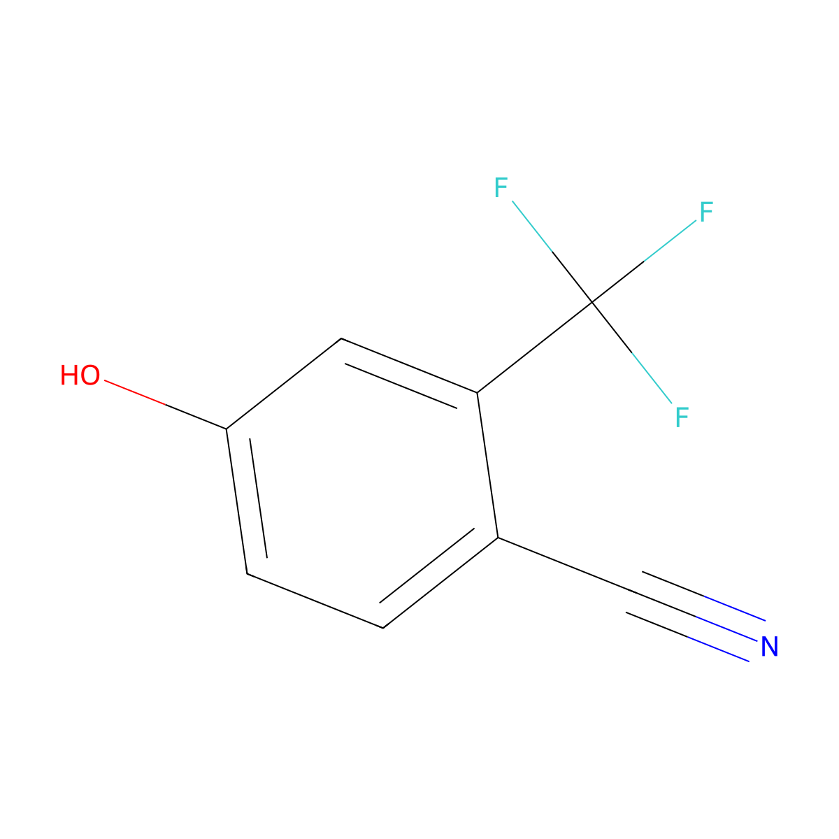 4-Hydroxy-2-(trifluoromethyl)benzonitrile molecular structure, CAS 320-42-3