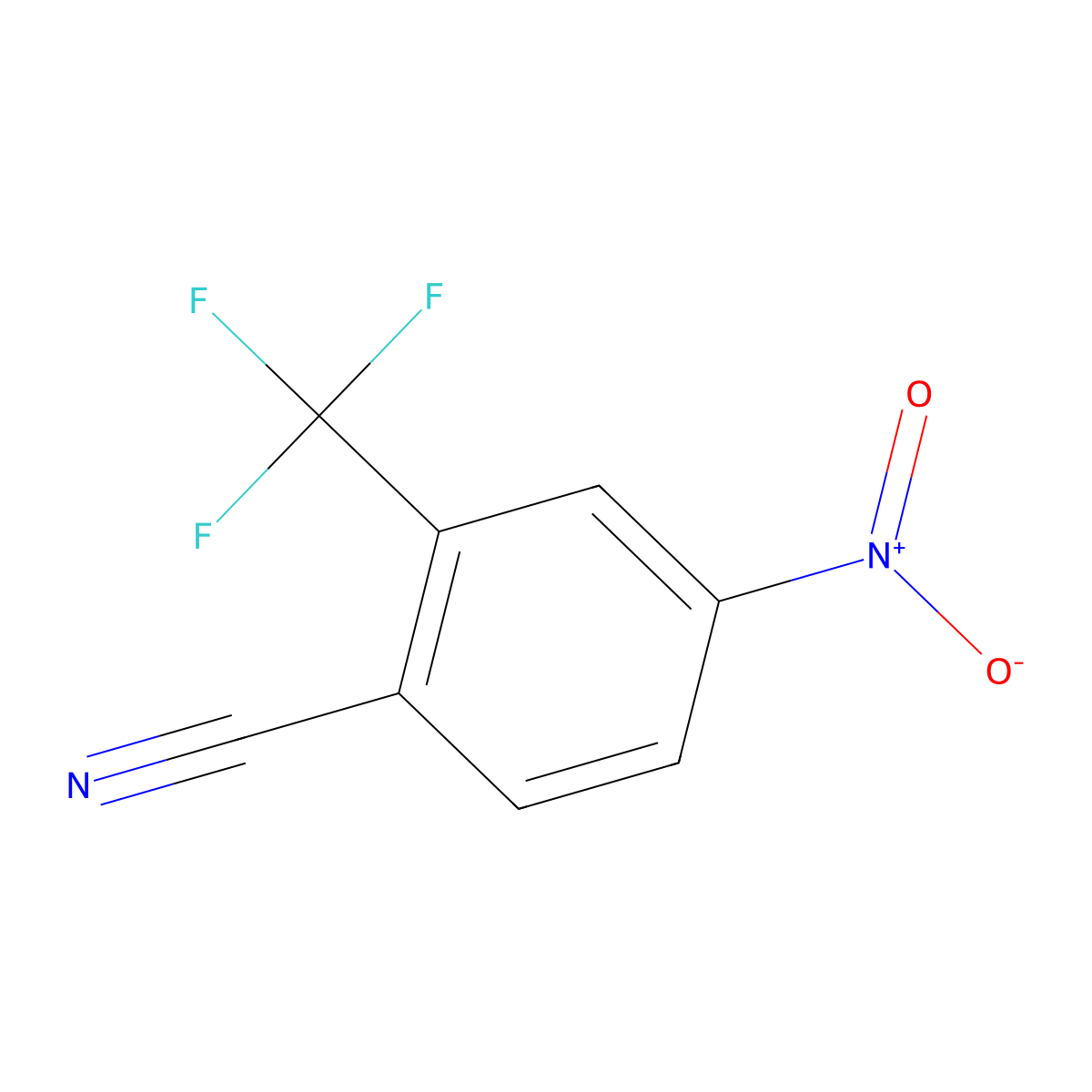 4-Nitro-2-(trifluoromethyl)benzonitrile molecular structure, CAS 320-47-8