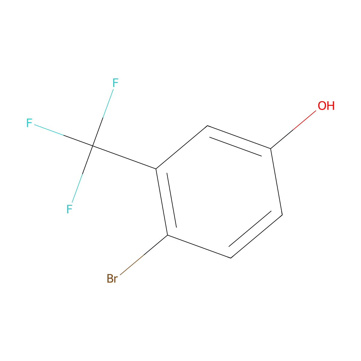 4-Bromo-3-(trifluoromethyl)phenol molecular structure, CAS 320-49-0