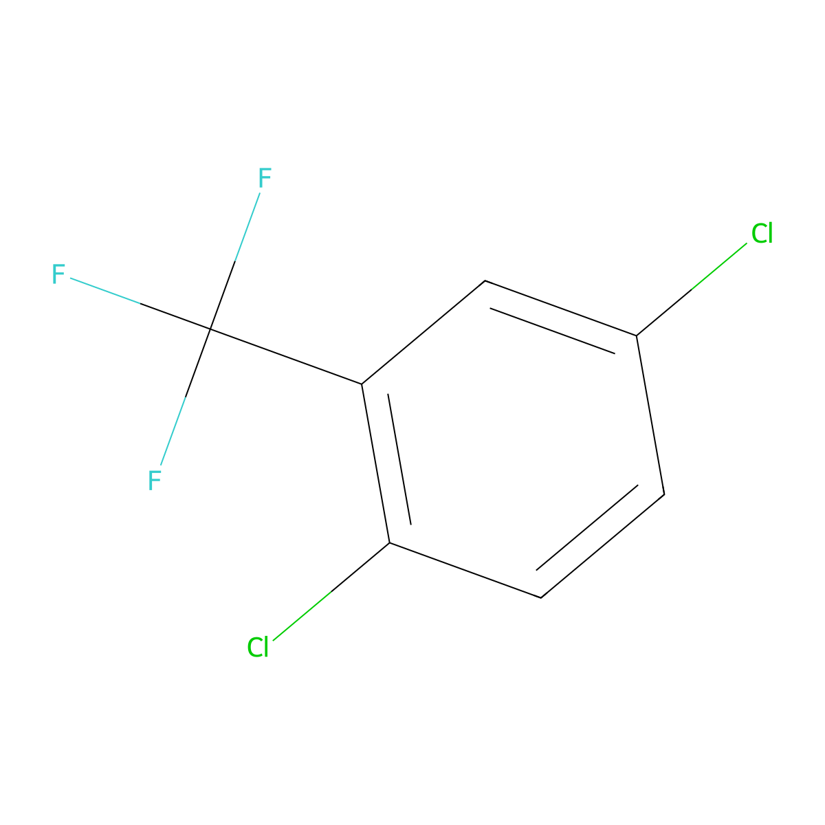 Benzene, 1,4-dichloro-2-(trifluoromethyl)- molecular structure, CAS 320-50-3