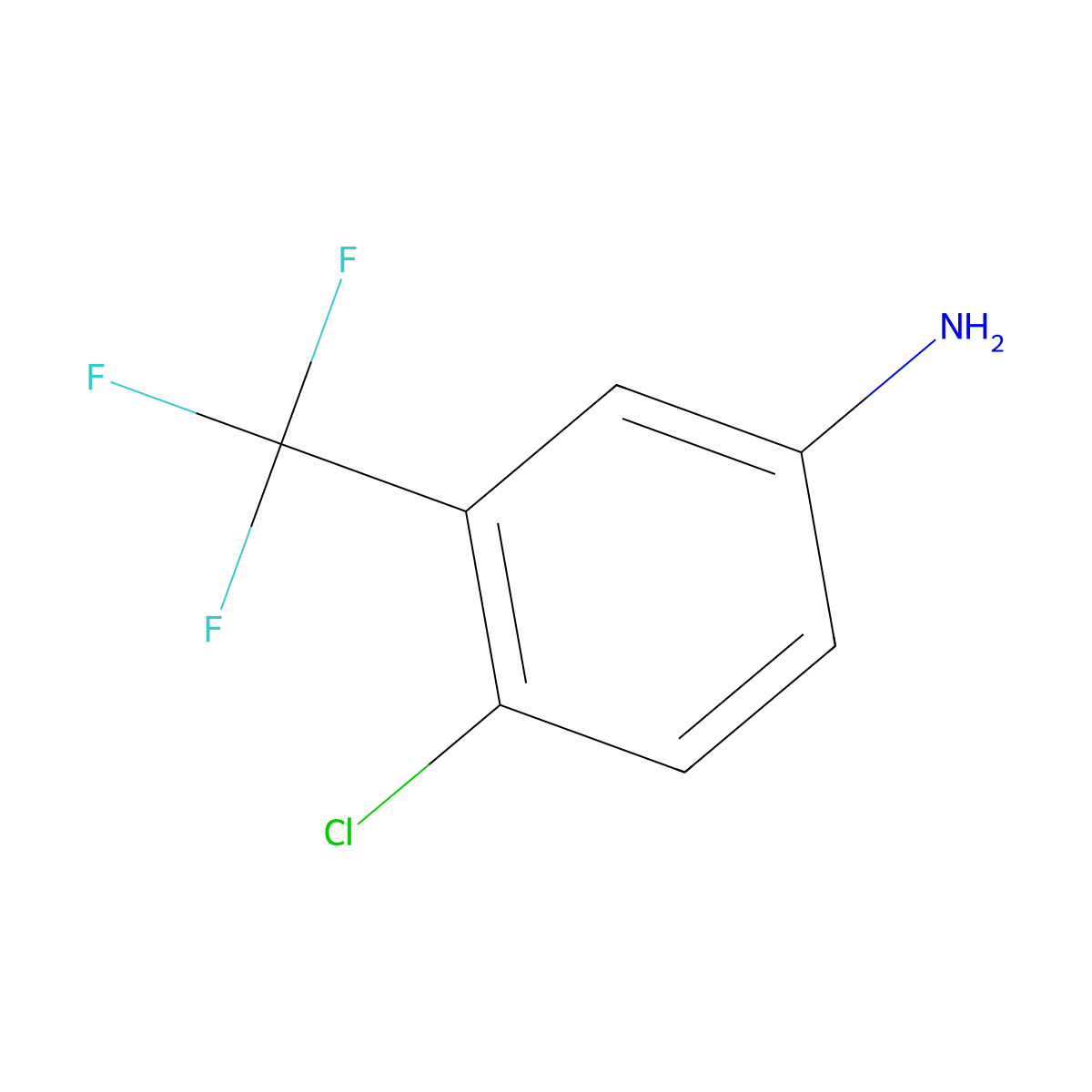 4-Chloro-3-(trifluoromethyl)aniline molecular structure, CAS 320-51-4