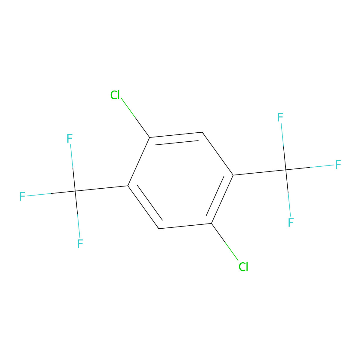 1,4-Dichloro-2,5-bis(trifluoromethyl)benzene molecular structure, CAS 320-55-8
