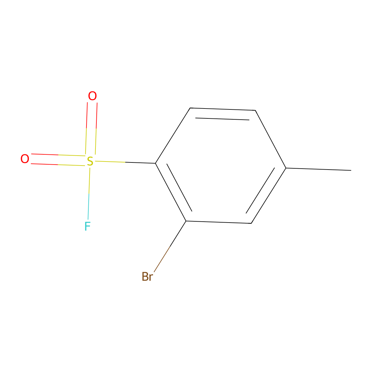 2-Bromo-4-methylbenzene-1-sulfonyl fluoride molecular structure, CAS 320-61-6