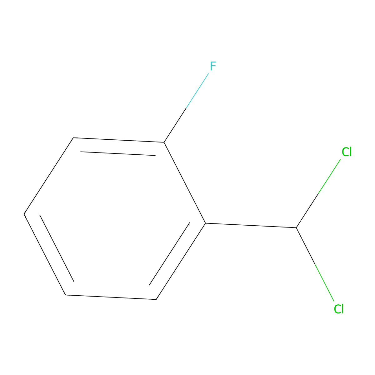 Benzene, 1-(dichloromethyl)-2-fluoro- molecular structure, CAS 320-65-0