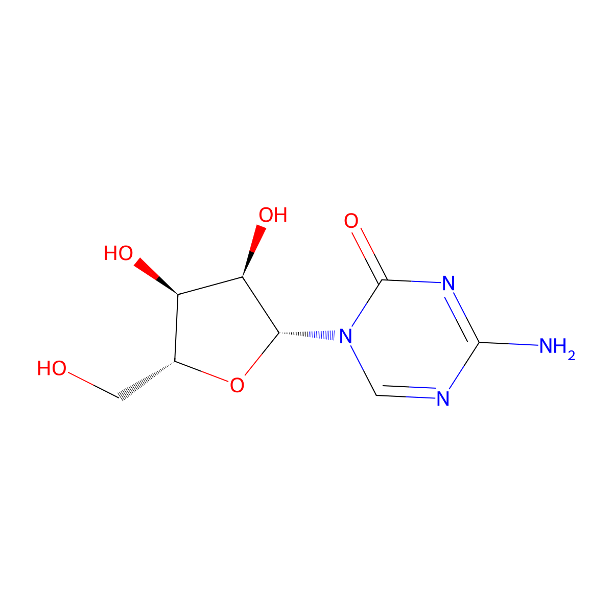 Azacytidine molecular structure, CAS 320-67-2