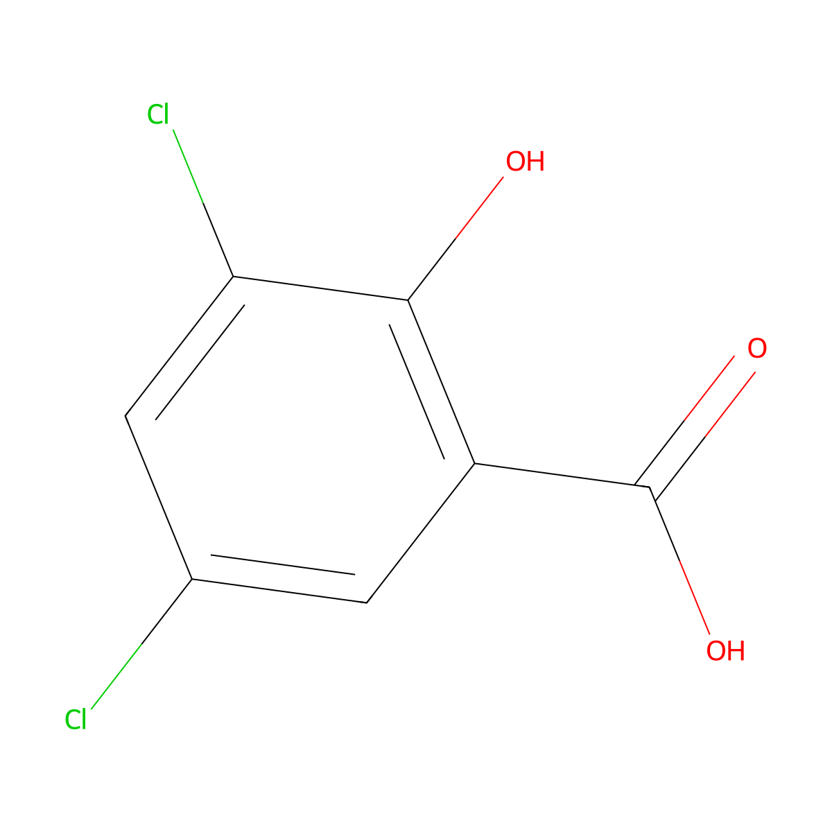 3,5-Dichlorosalicylic acid molecular structure, CAS 320-72-9