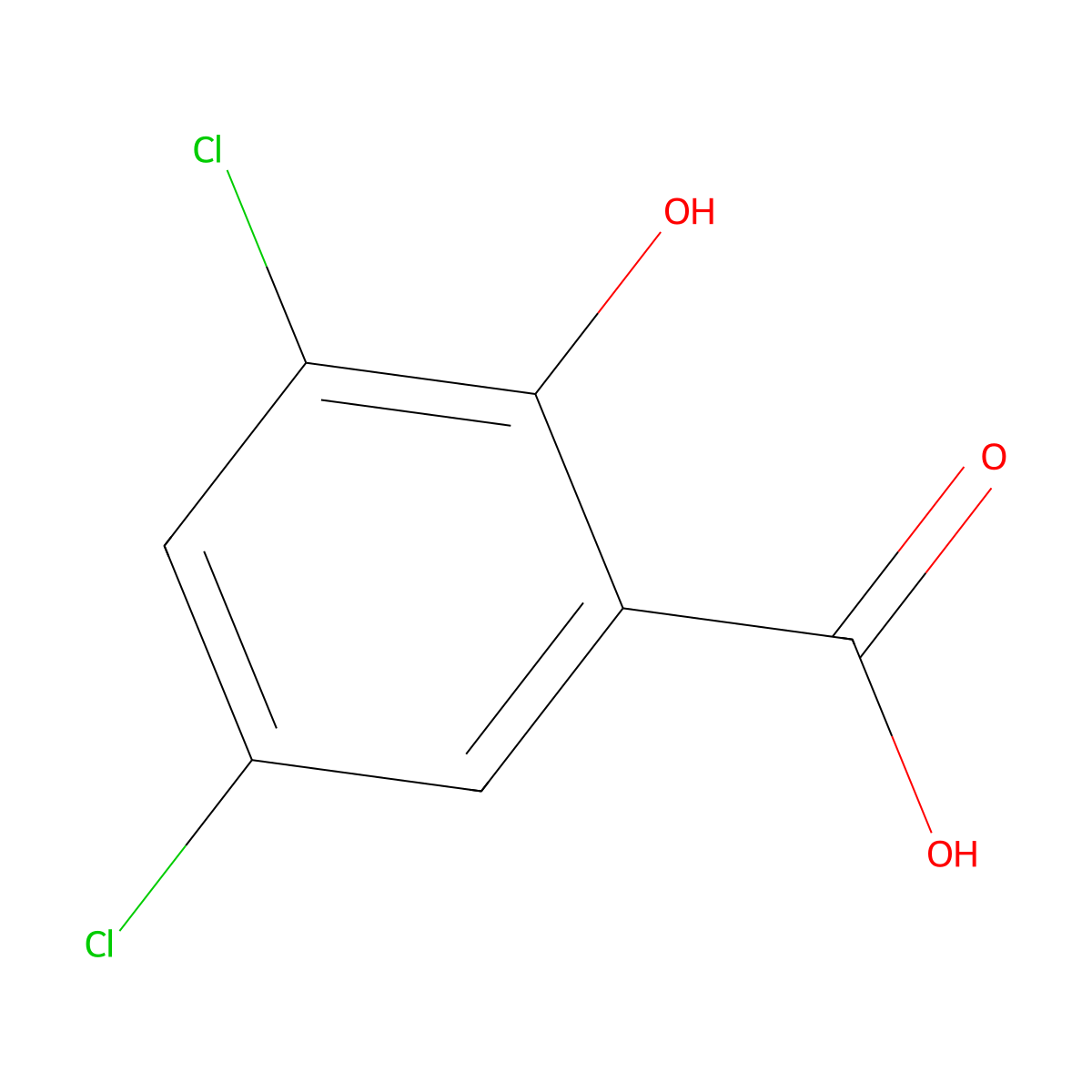 3,5-Dichlorosalicylic acid molecular structure, CAS 320-72-9