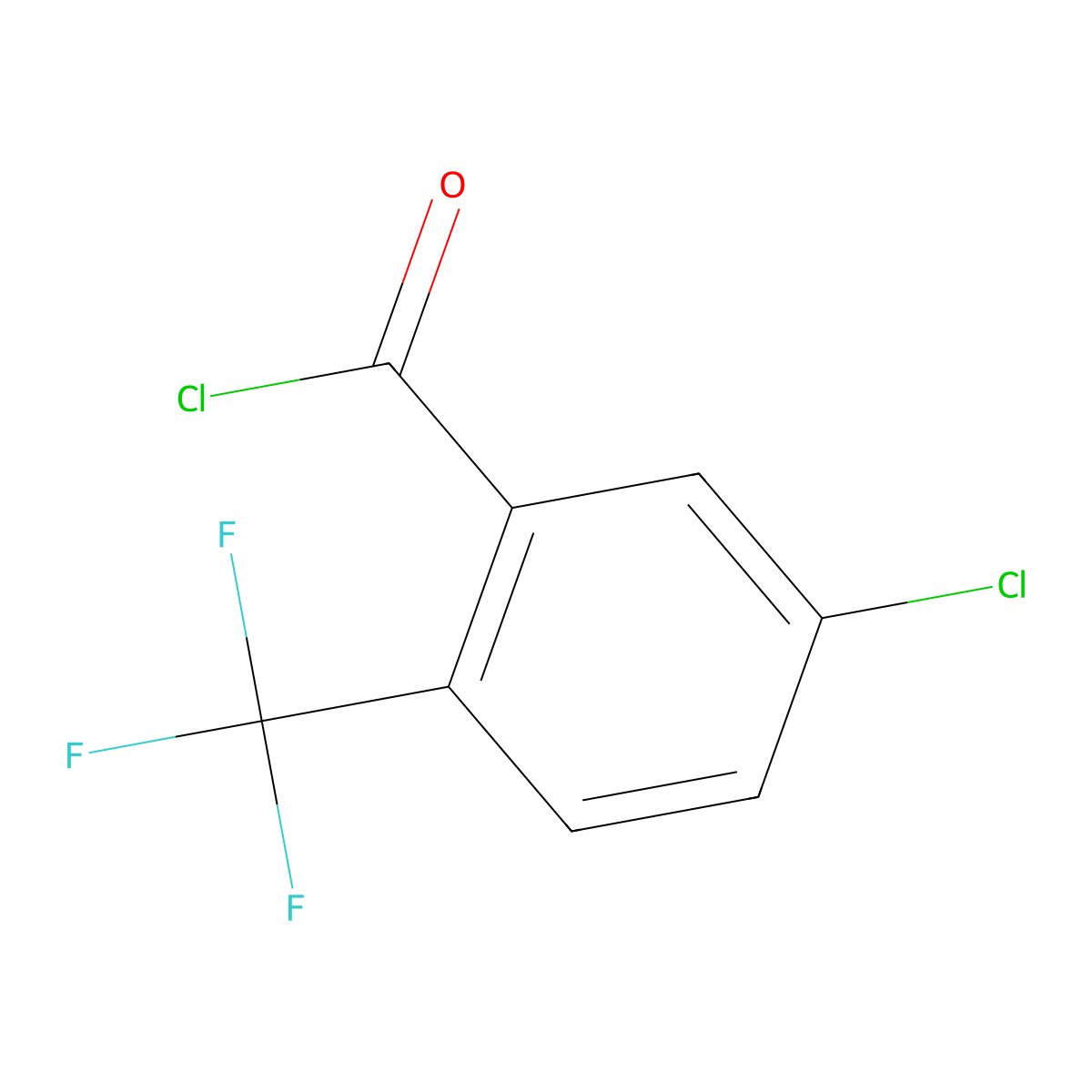 5-Chloro-2-(trifluoromethyl)benzoyl chloride molecular structure, CAS 320-84-3