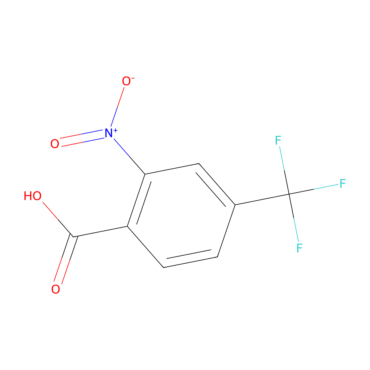 2-Nitro-4-(trifluoromethyl)benzoic acid molecular structure, CAS 320-94-5