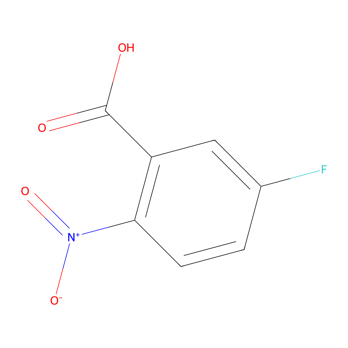 5-Fluoro-2-nitrobenzoic acid molecular structure, CAS 320-98-9