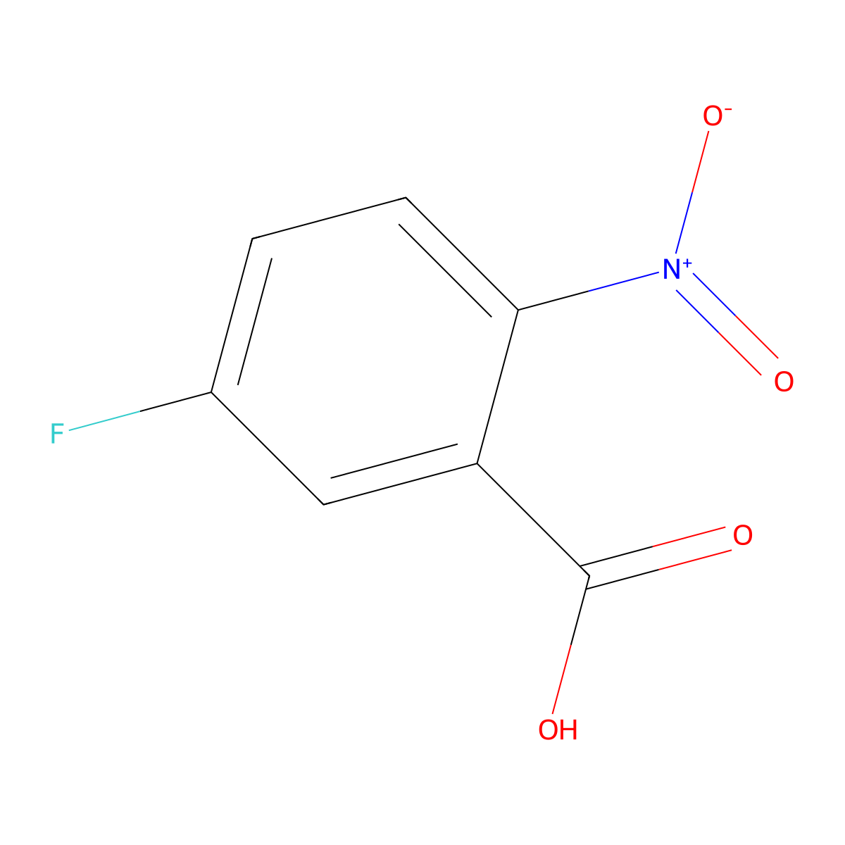 5-Fluoro-2-nitrobenzoic acid molecular structure, CAS 320-98-9