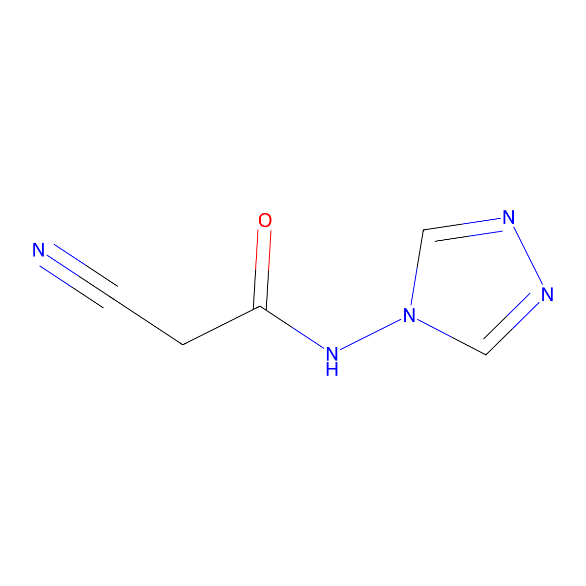 2-cyano-N-(1,2,4-triazol-4-yl)acetamide molecular structure, CAS 32002-27-0
