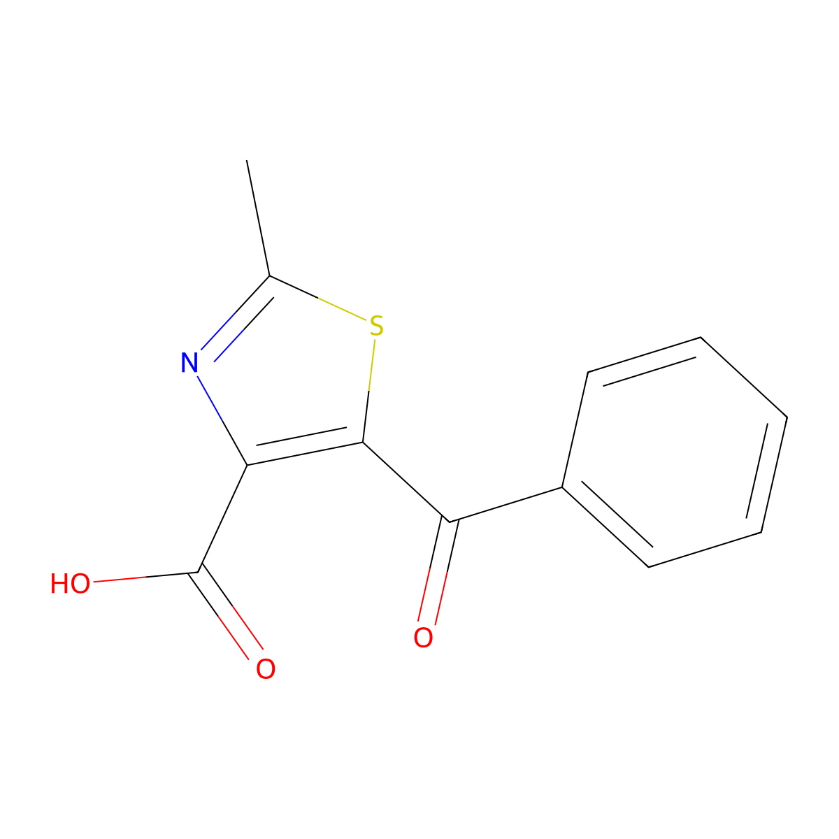 5-Benzoyl-2-methyl-1,3-thiazole-4-carboxylic acid molecular structure, CAS 32002-71-4