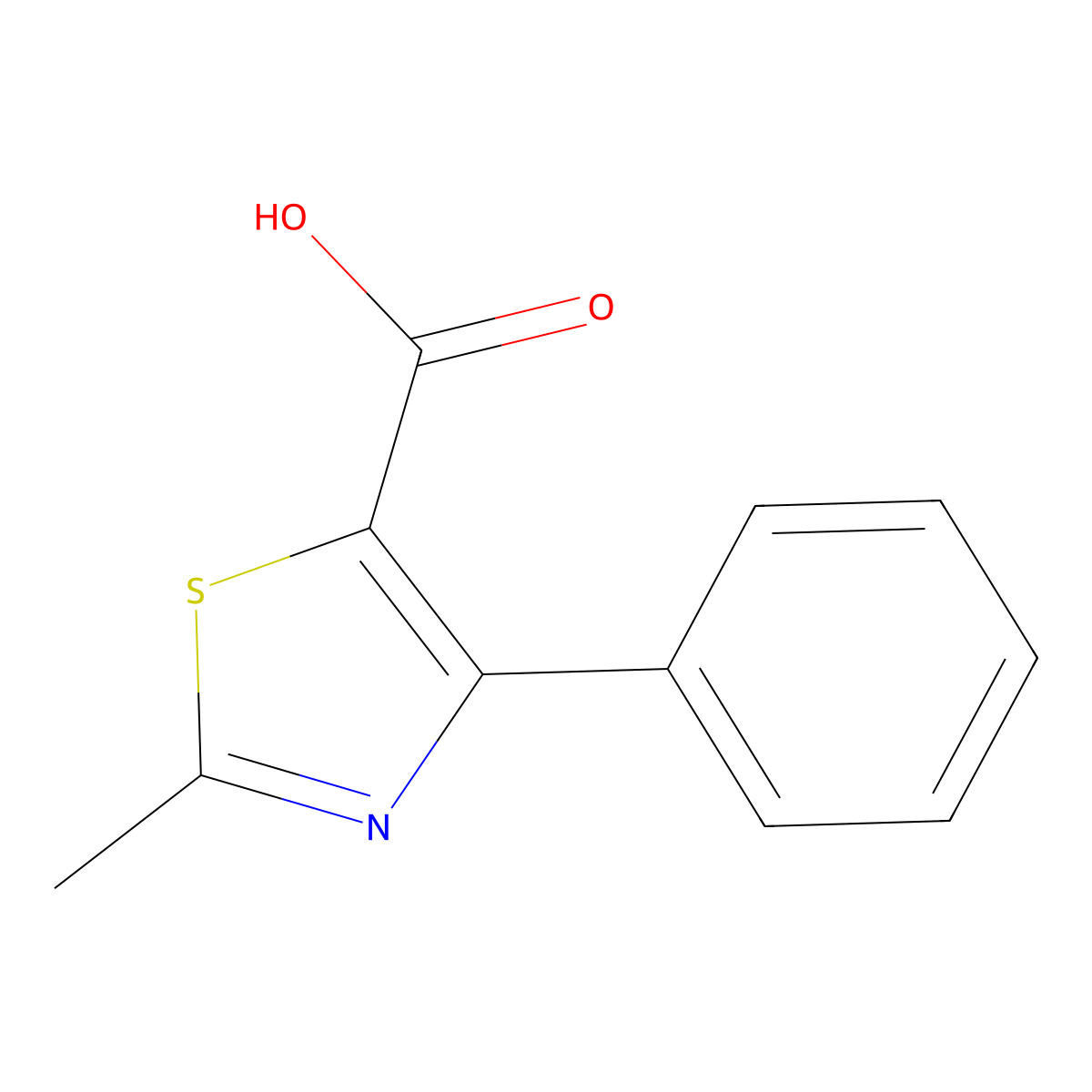 2-methyl-4-phenyl-1,3-thiazole-5-carboxylic Acid molecular structure, CAS 32002-72-5