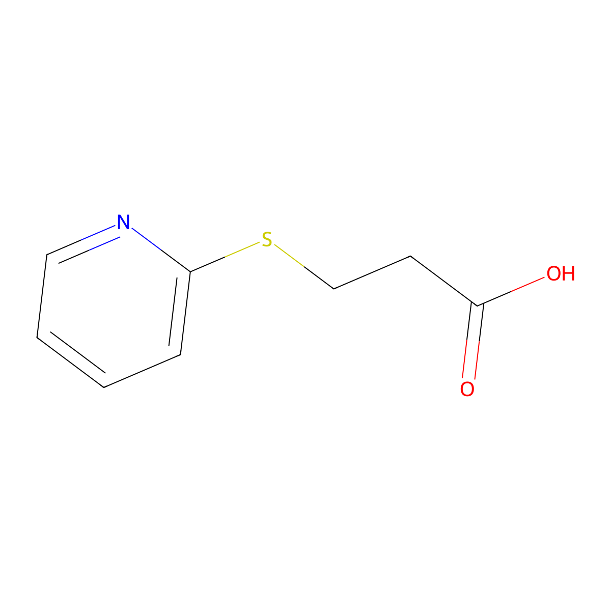 3-(Pyridin-2-ylsulfanyl)propanoic acid molecular structure, CAS 32002-84-9