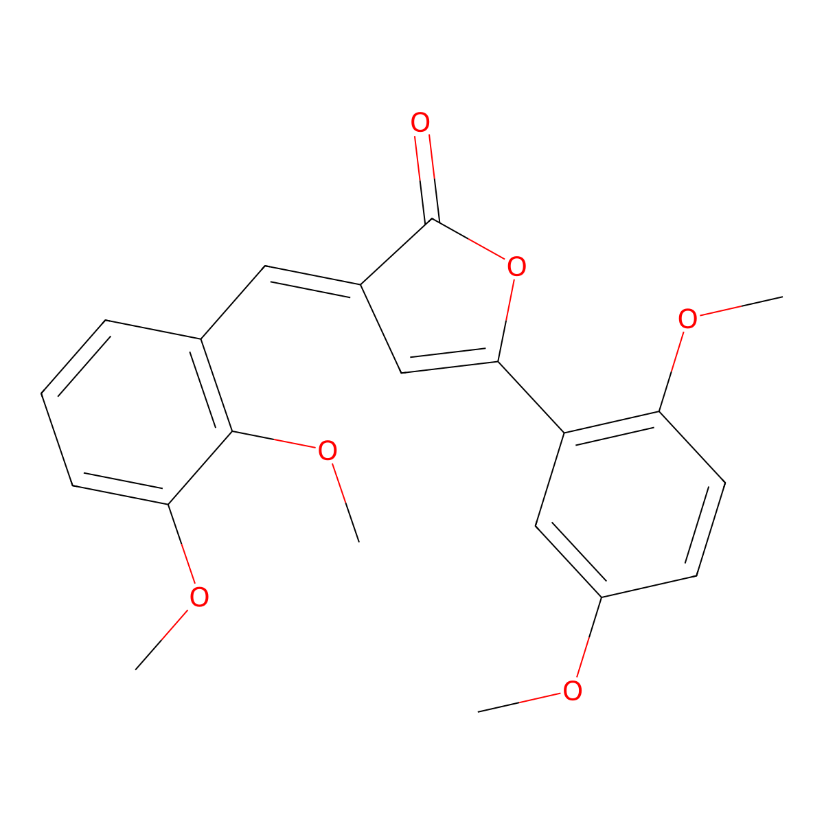 5-(2,5-Dimethoxyphenyl)-3-[(2,3-dimethoxyphenyl)methylene]-2(3H)-furanone molecular structure, CAS 32003-44-4