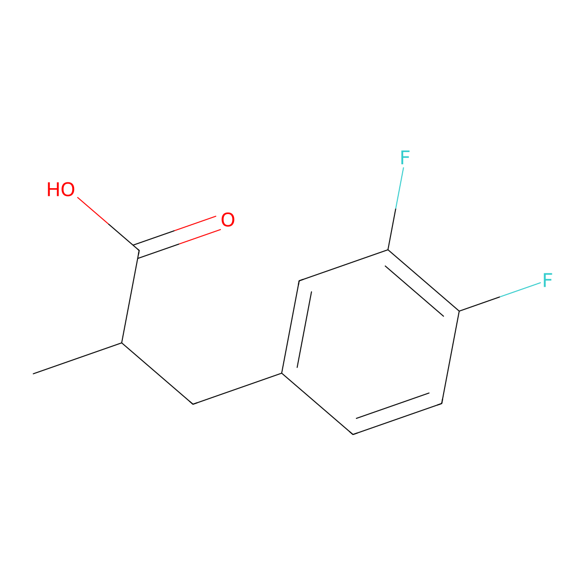 3-(3,4-Difluorophenyl)-2-methylpropanoic acid molecular structure, CAS 32004-56-1
