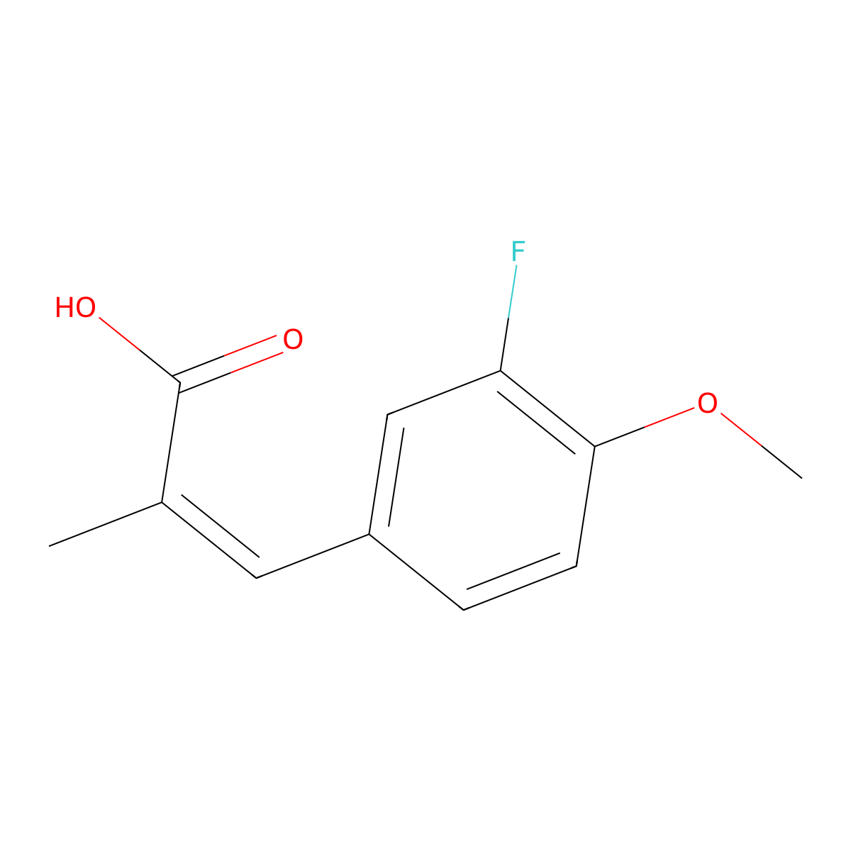 3-Fluoro-4-methoxy-alpha-methylcinnamic acid molecular structure, CAS 32004-62-9