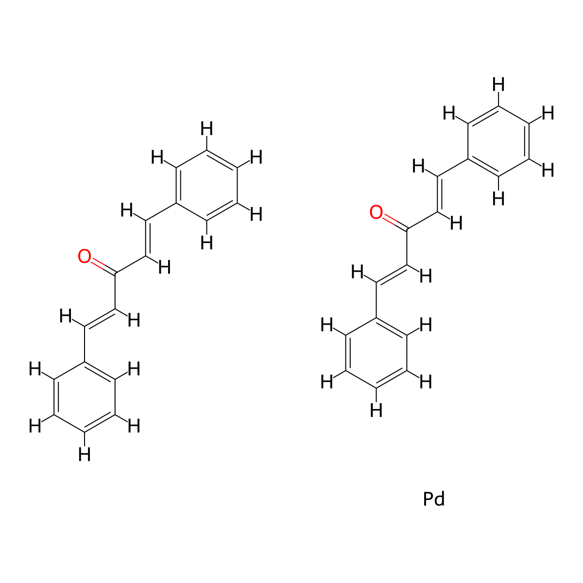 (1E,4E)-1,5-diphenylpenta-1,4-dien-3-one; palladium molecular structure, CAS 32005-36-0