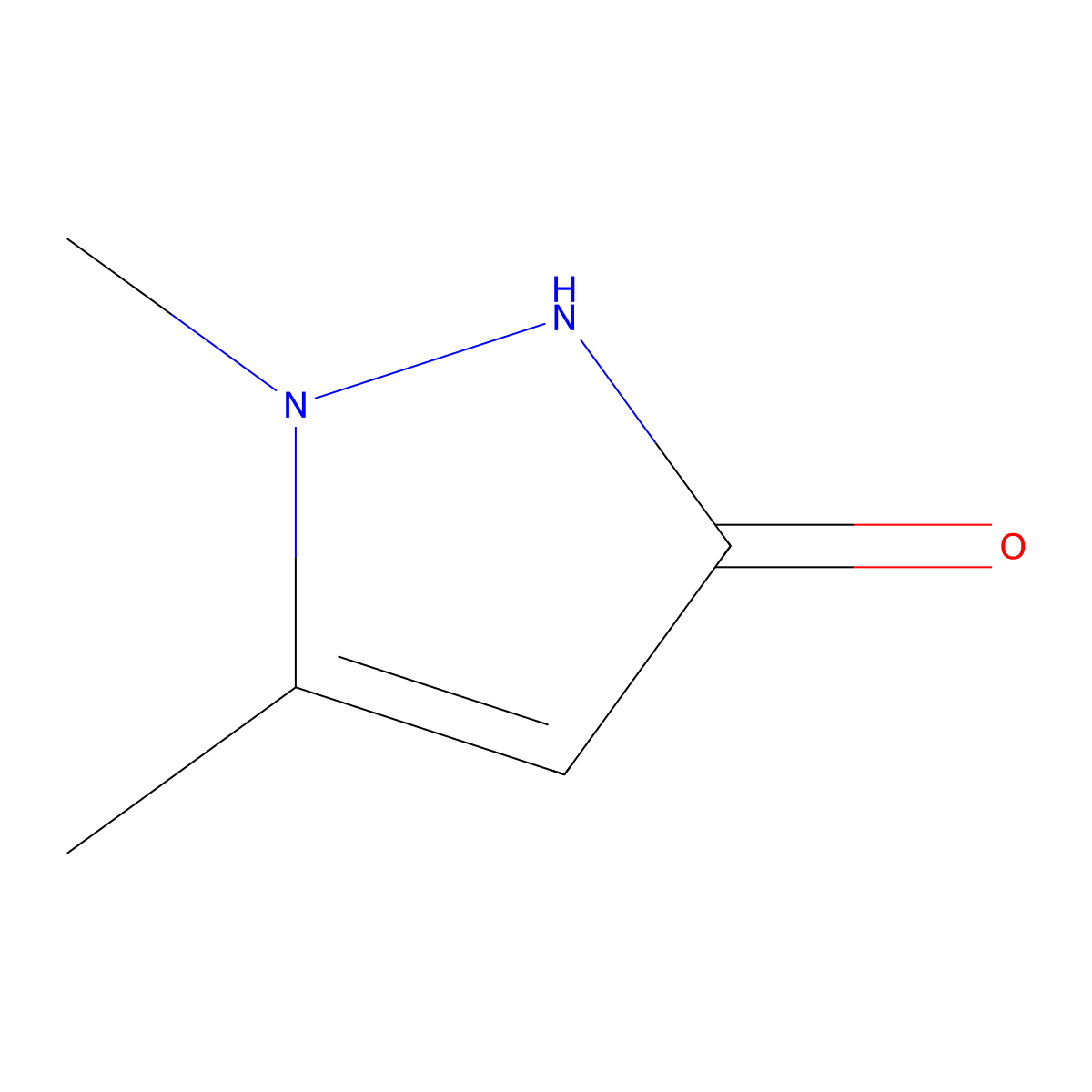 1,5-dimethyl-2,3-dihydro-1H-pyrazol-3-one molecular structure, CAS 3201-28-3