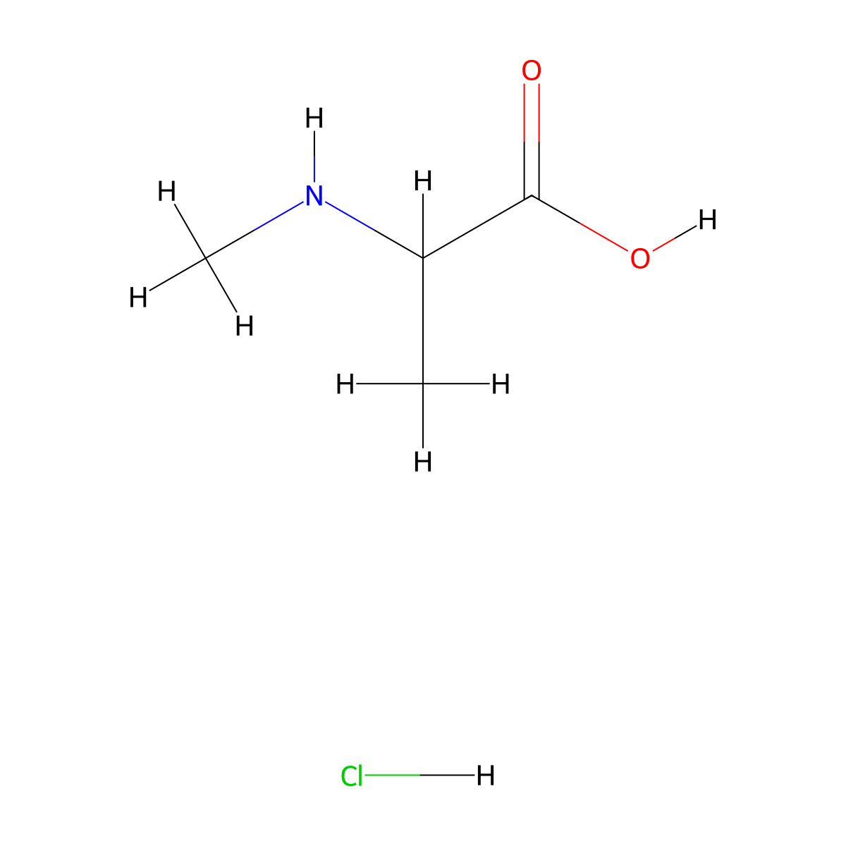 2-(Methylamino)propanoic acid hydrochloride molecular structure, CAS 32012-14-9