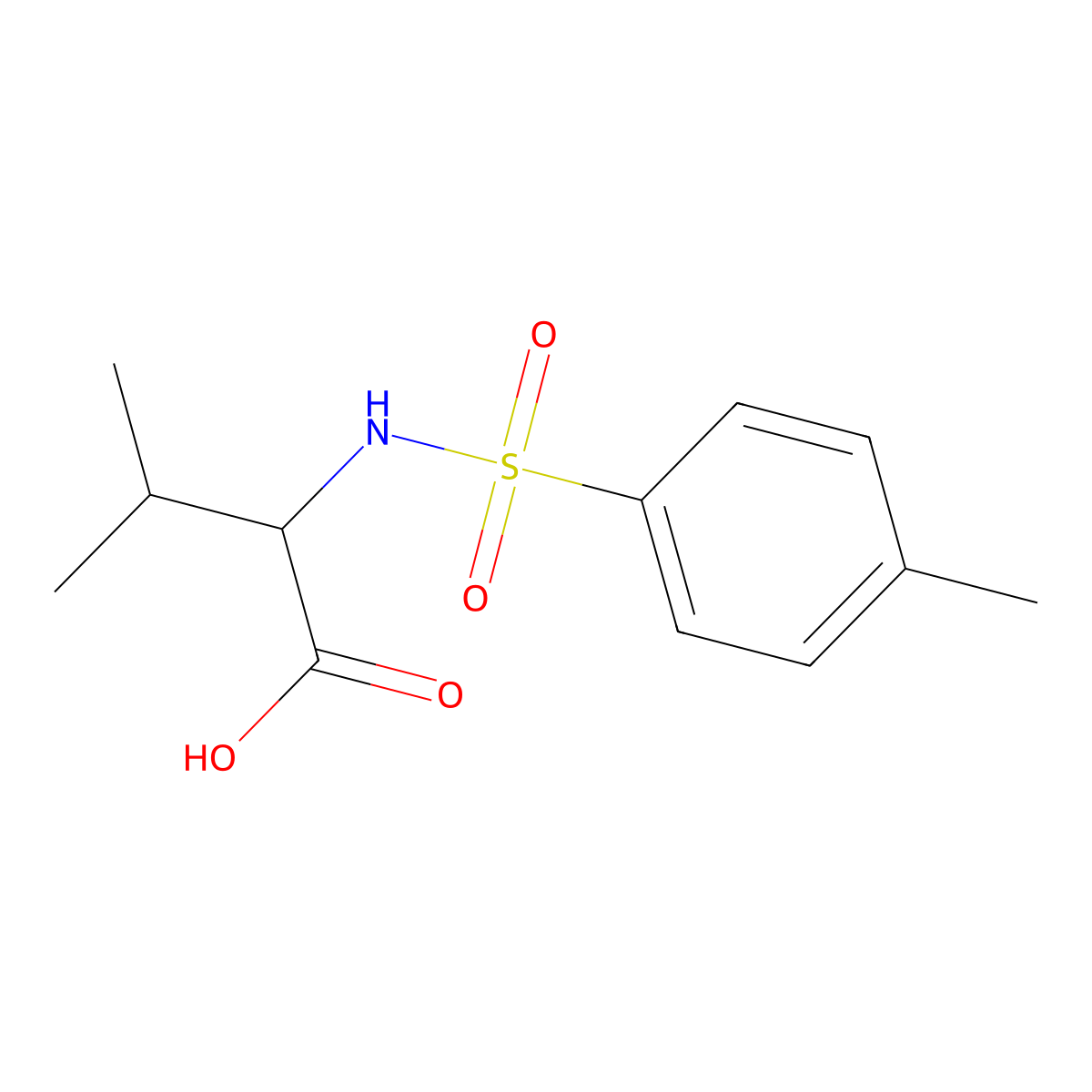 Tosyl valine, DL- molecular structure, CAS 32013-47-1