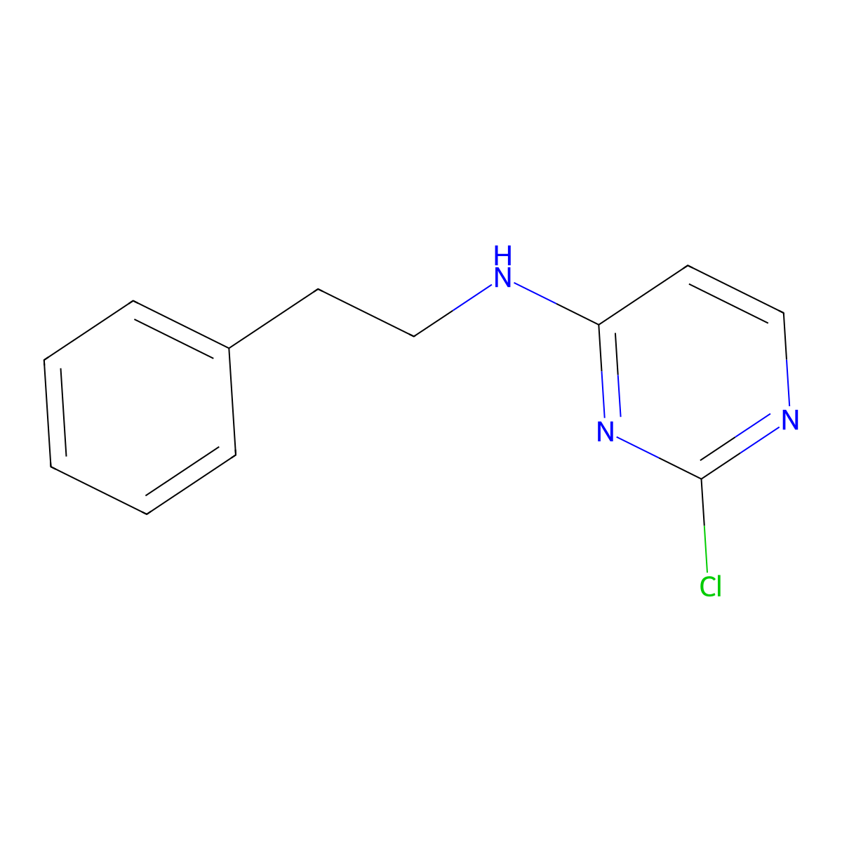 2-Chloro-N-(2-phenylethyl)-4-pyrimidinamine molecular structure, CAS 32016-20-9
