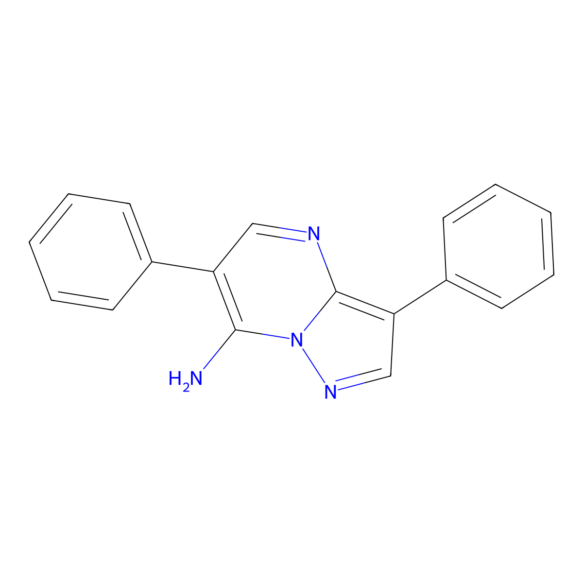 3,6-Diphenylpyrazolo[1,5-a]pyrimidin-7-amine molecular structure, CAS 32016-25-4