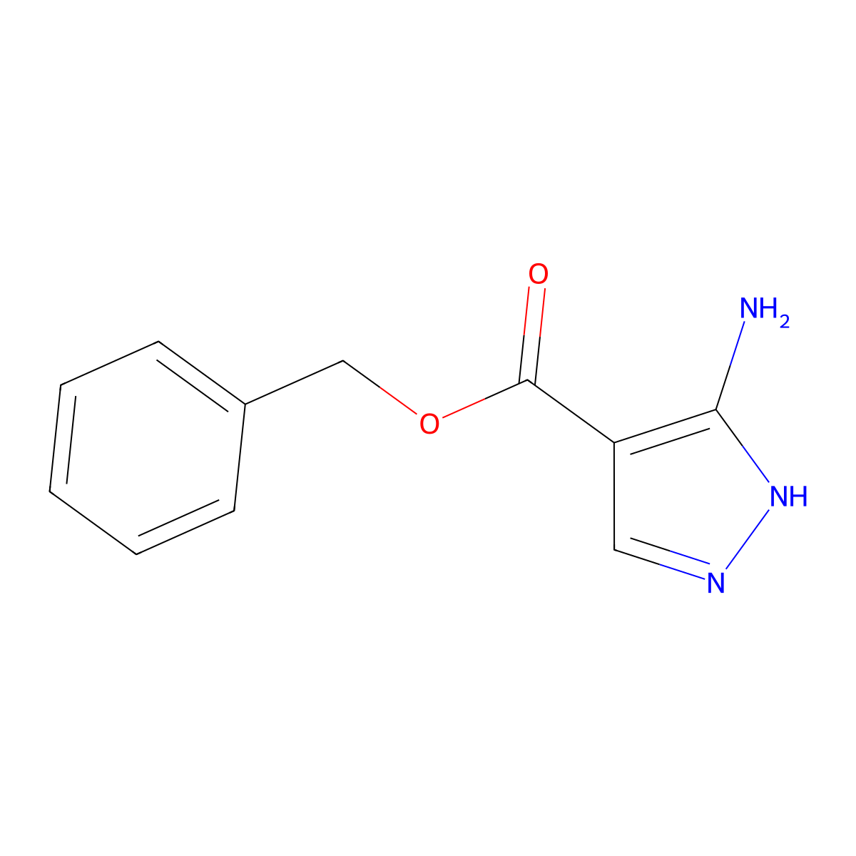 benzyl 5-amino-1H-pyrazole-4-carboxylate molecular structure, CAS 32016-28-7