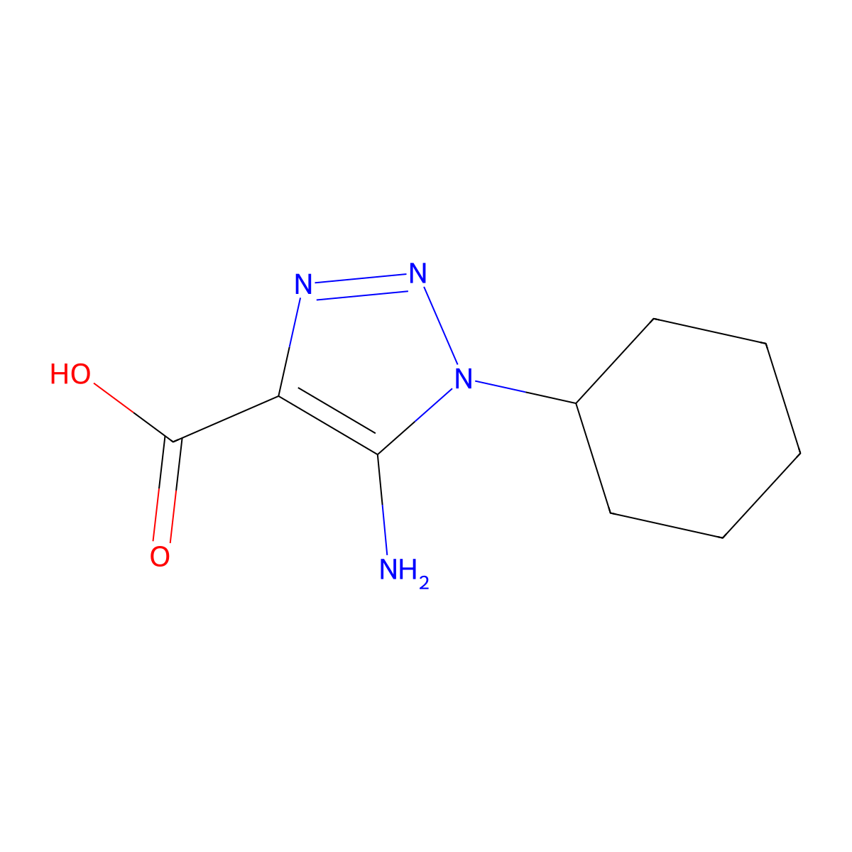 5-Amino-1-cyclohexyl-1H-1,2,3-triazole-4-carboxylic acid molecular structure, CAS 32016-39-0