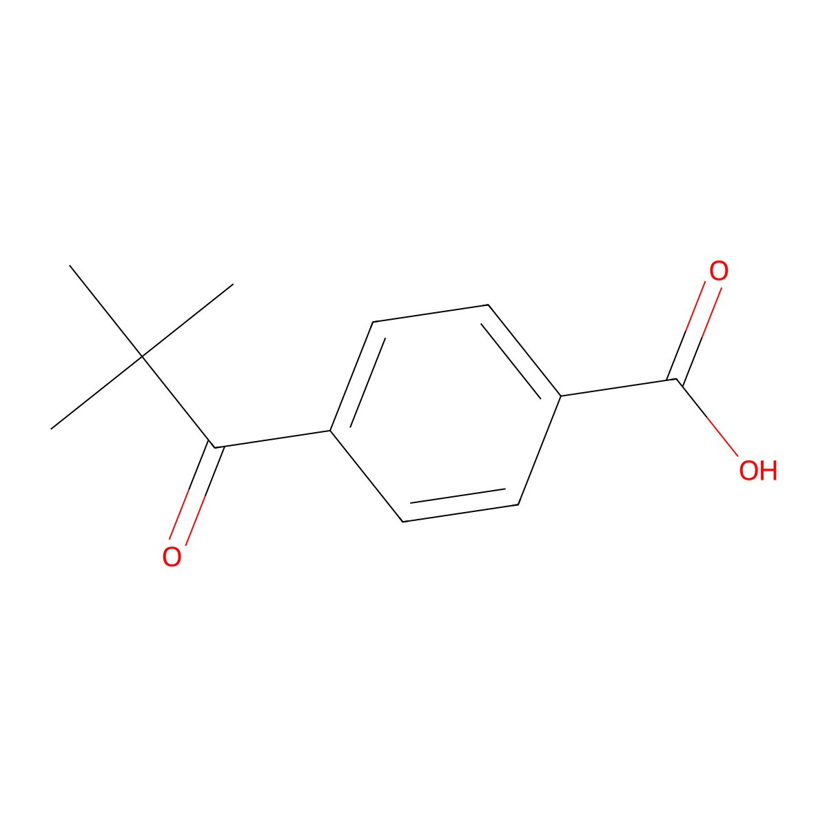 4-(2,2-Dimethyl-1-oxopropyl)benzoic acid molecular structure, CAS 32018-31-8