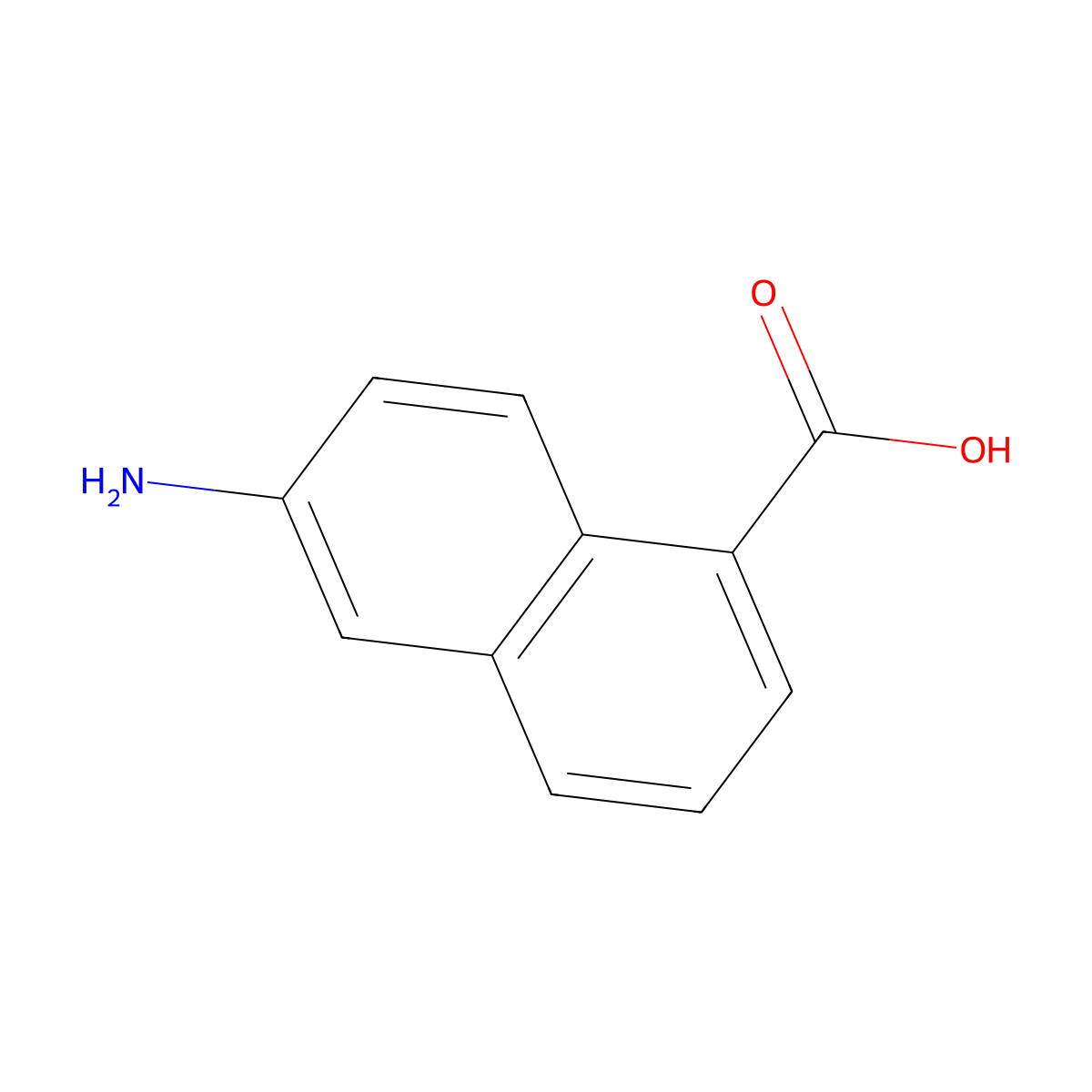 6-Aminonaphthalene-1-carboxylic acid molecular structure, CAS 32018-89-6