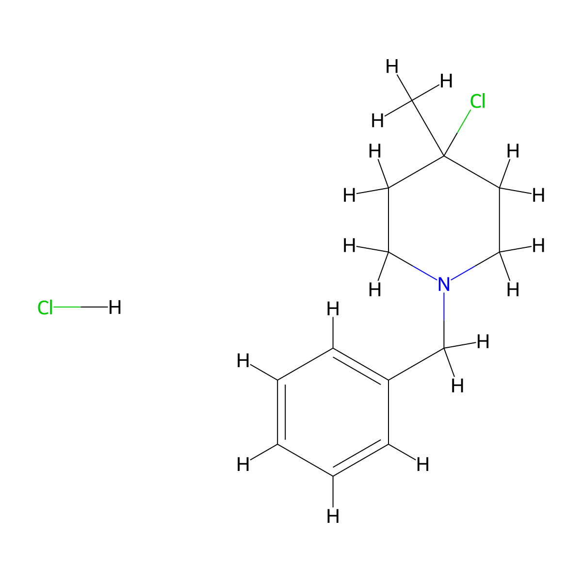 1-Benzyl-4-chloro-4-methylpiperidine hydrochloride molecular structure, CAS 32018-95-4