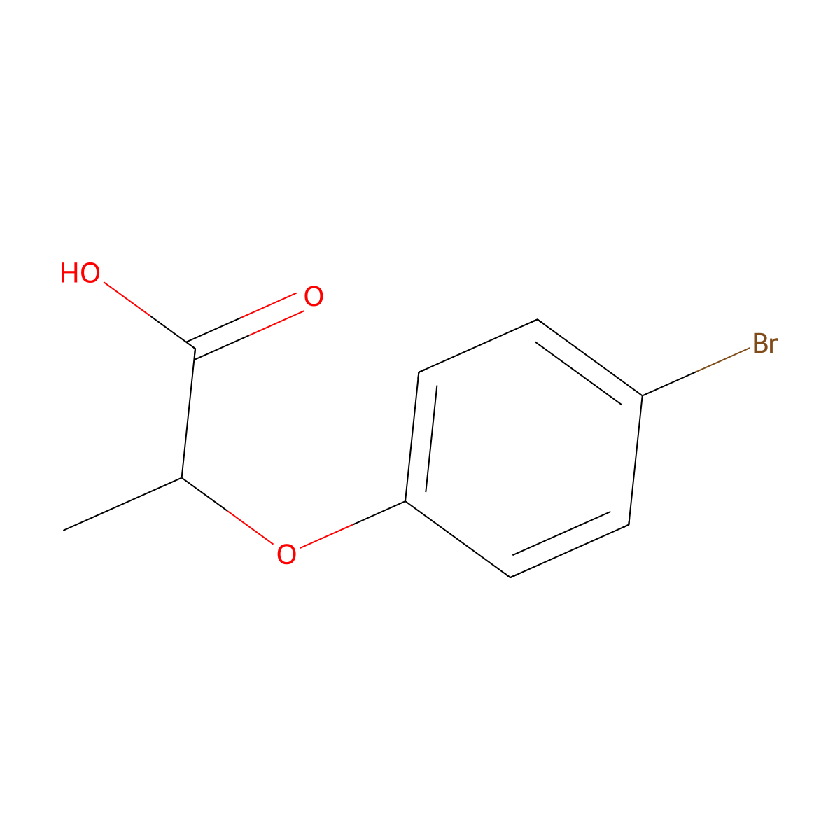 2-(4-Bromophenoxy)propanoic acid molecular structure, CAS 32019-08-2
