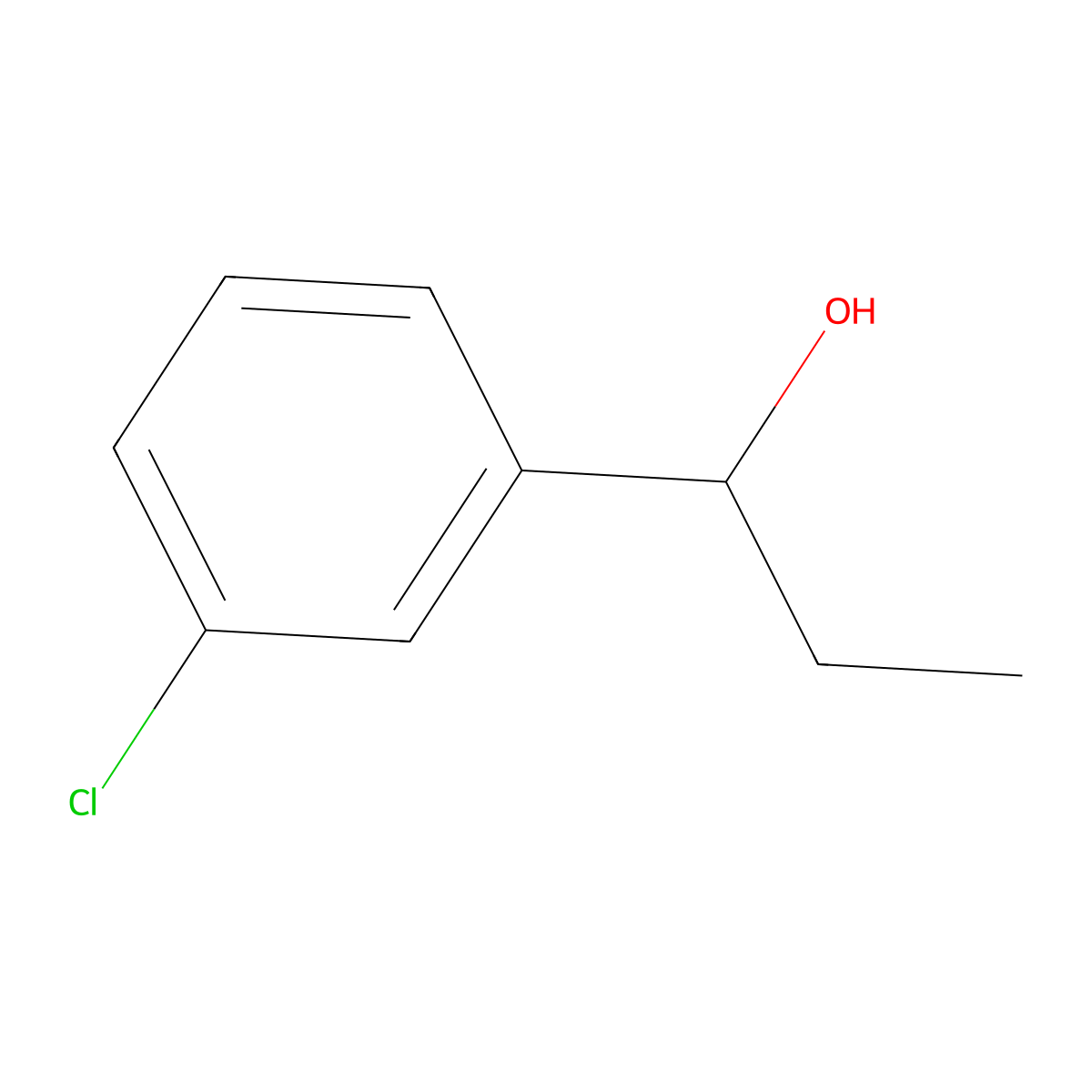 3-Chloro-alpha-ethylbenzenemethanol molecular structure, CAS 32019-30-0
